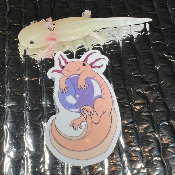 BUBBLElotl Axolotl Crazy Trending WaterProof Single Decor Accent Sticker - Picture 2 of 4
